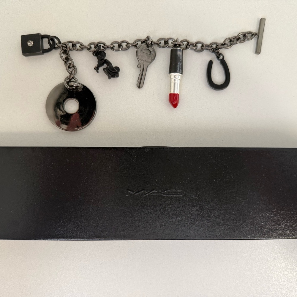 MAC Cosmetics Black and Red Charm Bracelet employee holiday limited edition